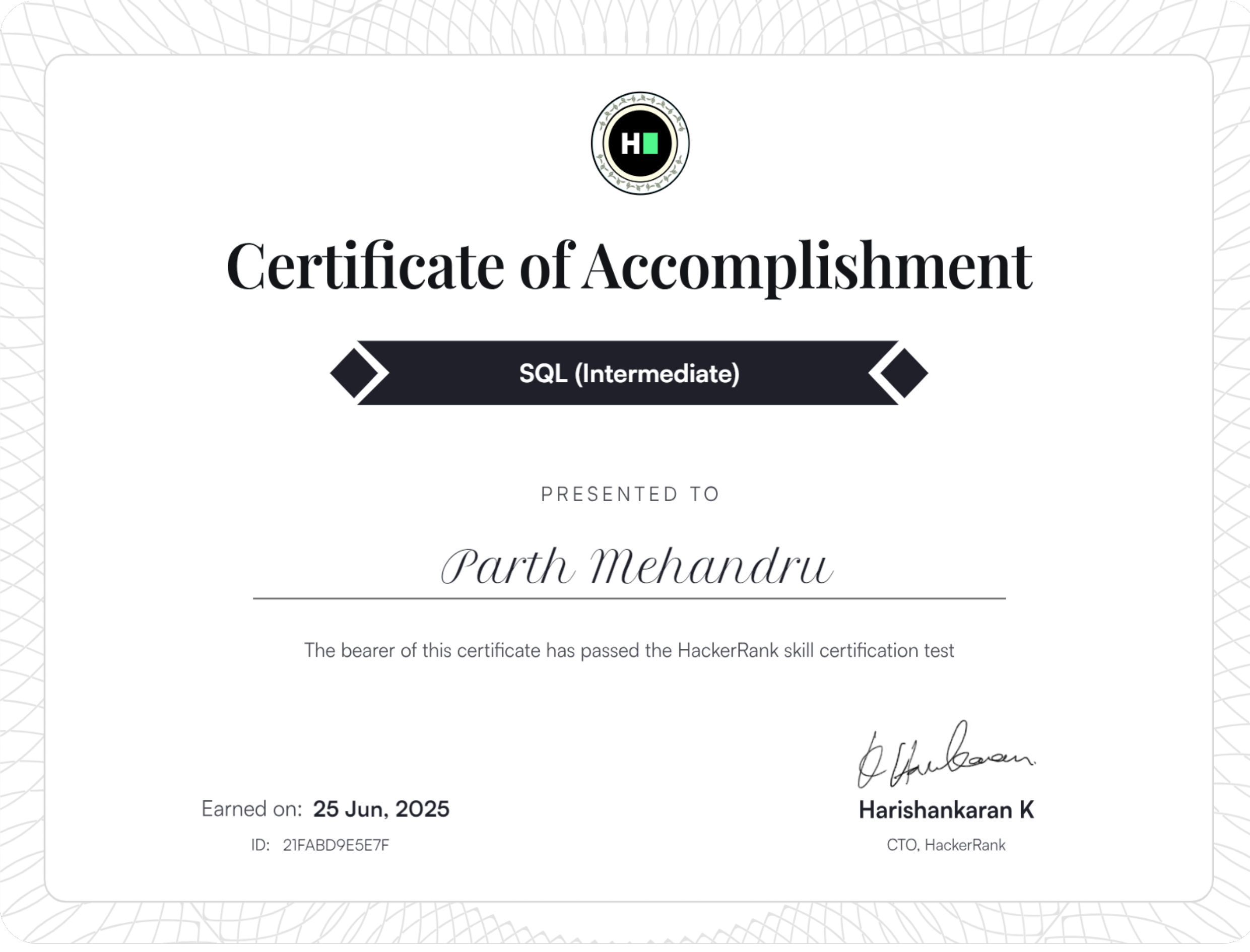 Certificate